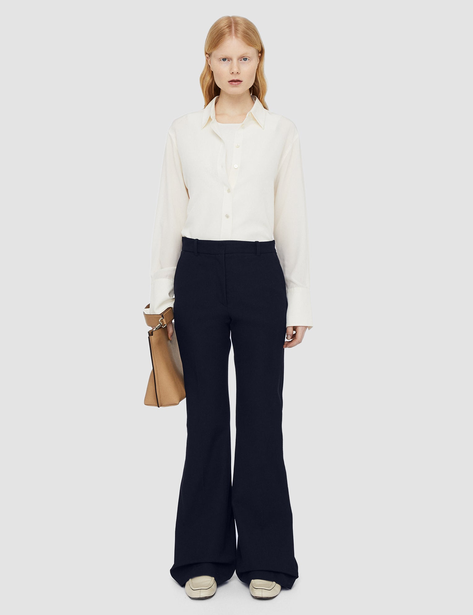 Blue Tafira Gabardine Stretch Trousers - Joseph