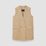 Beige Speckled Silk Linen Arago Waistcoat - Joseph