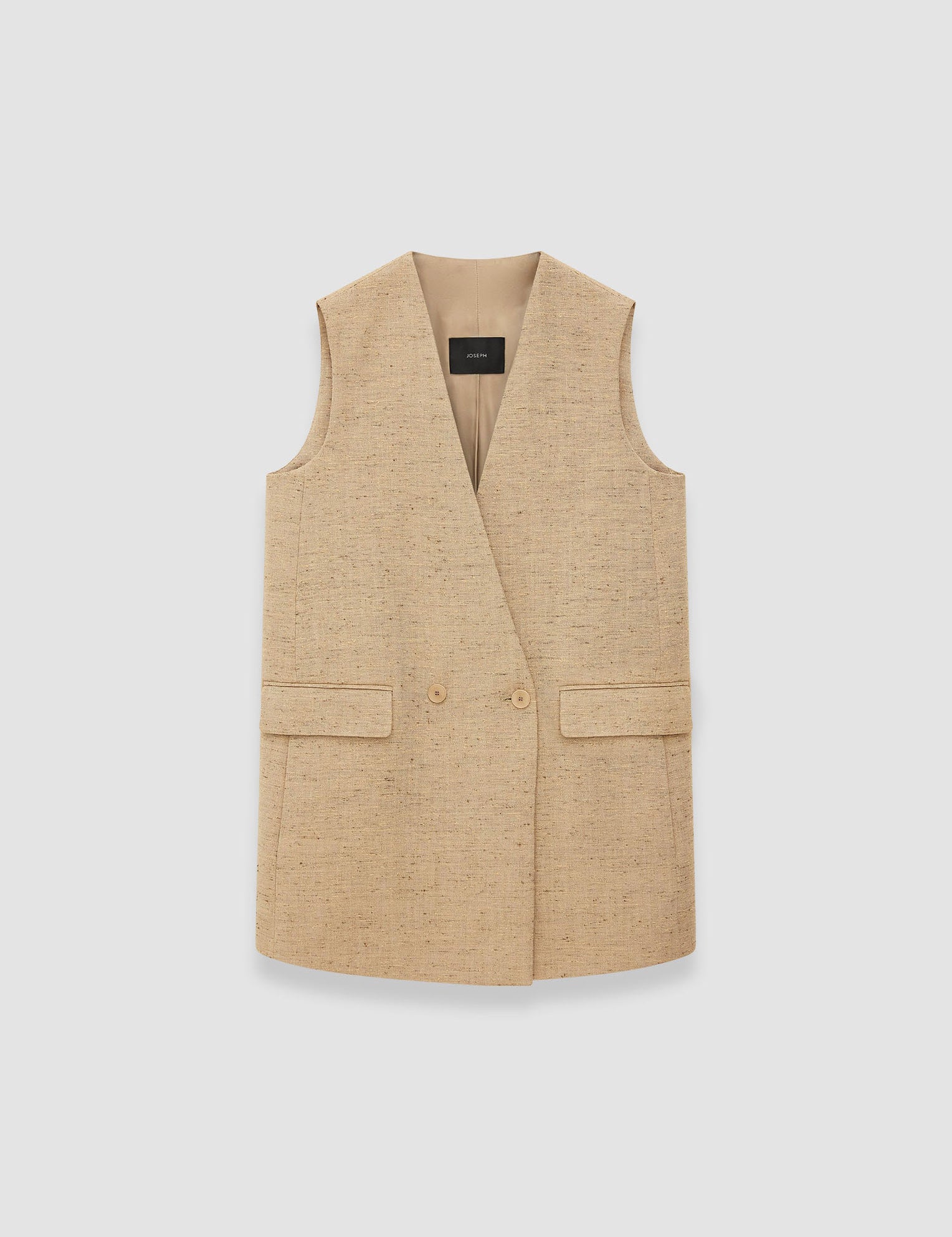 Beige Speckled Silk Linen Arago Waistcoat - Joseph