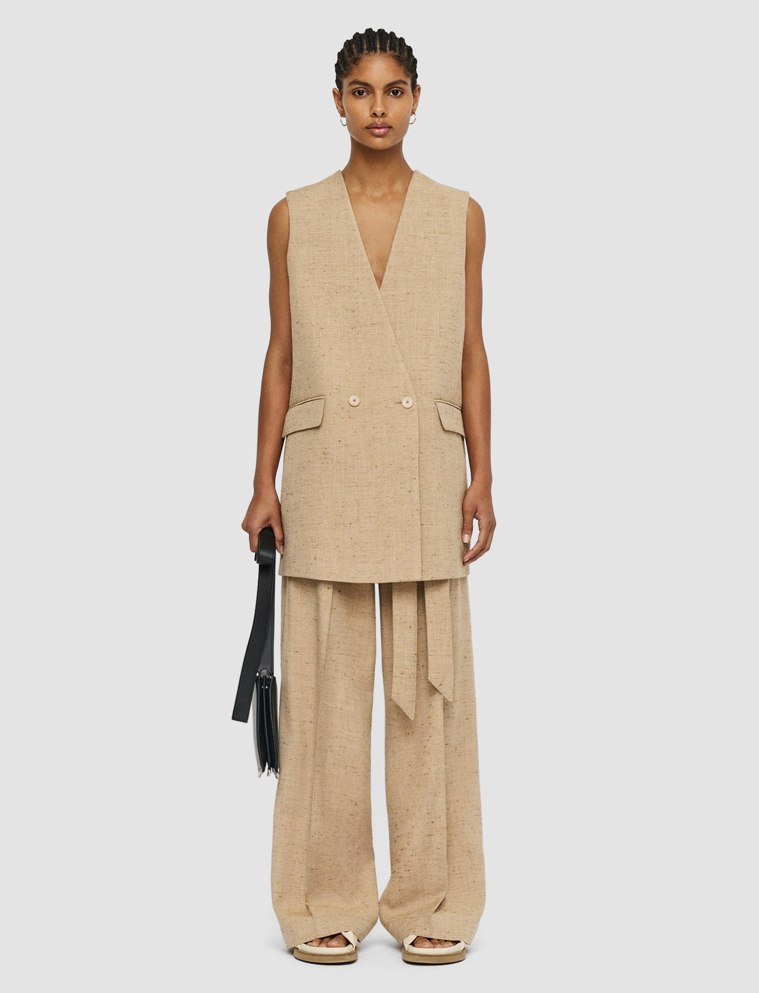 beige-speckled-silk-linen-arago-waistcoat-JOSEPH