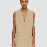 Beige Speckled Silk Linen Arago Waistcoat - Joseph