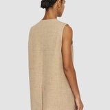 Beige Speckled Silk Linen Arago Waistcoat - Joseph