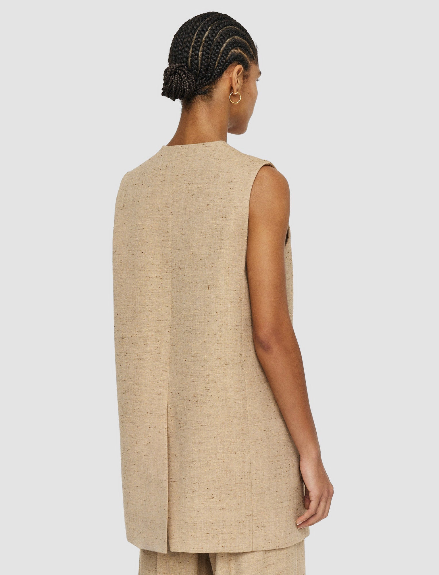 beige-gilet-arago-en-lin-et-soie-effet-mouchete-JOSEPH