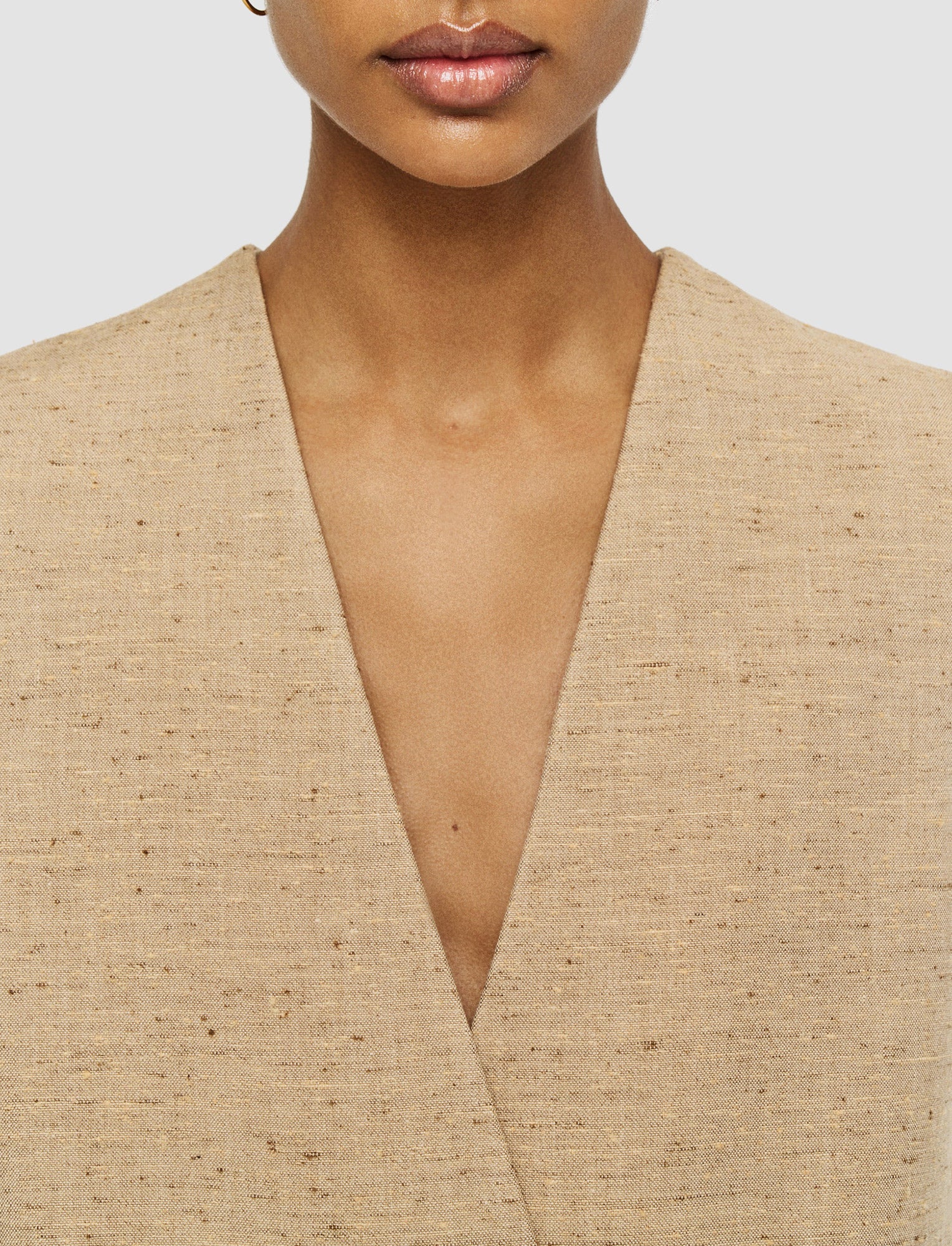 beige-speckled-silk-linen-arago-waistcoat-JOSEPH