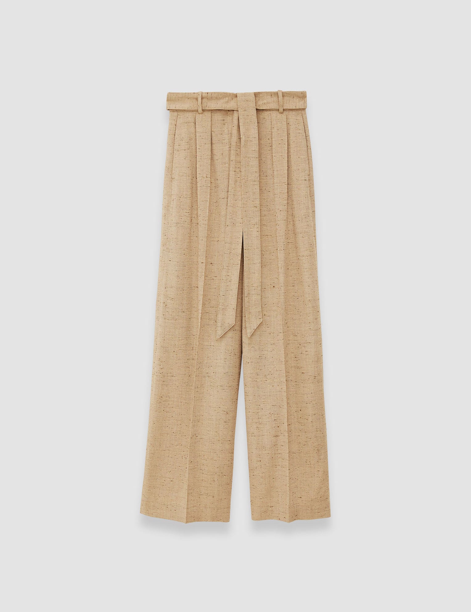 Beige Speckled Silk Linen Atlas Trousers - Joseph