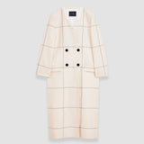 White Wool Tartan Lalo Coat - Joseph