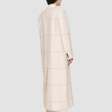 White Wool Tartan Lalo Coat - Joseph