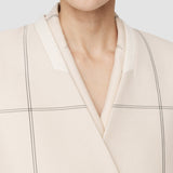 White Wool Tartan Lalo Coat - Joseph