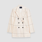 White Wool Tartan Leandre Jacket - Joseph