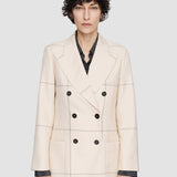 White Wool Tartan Leandre Jacket - Joseph