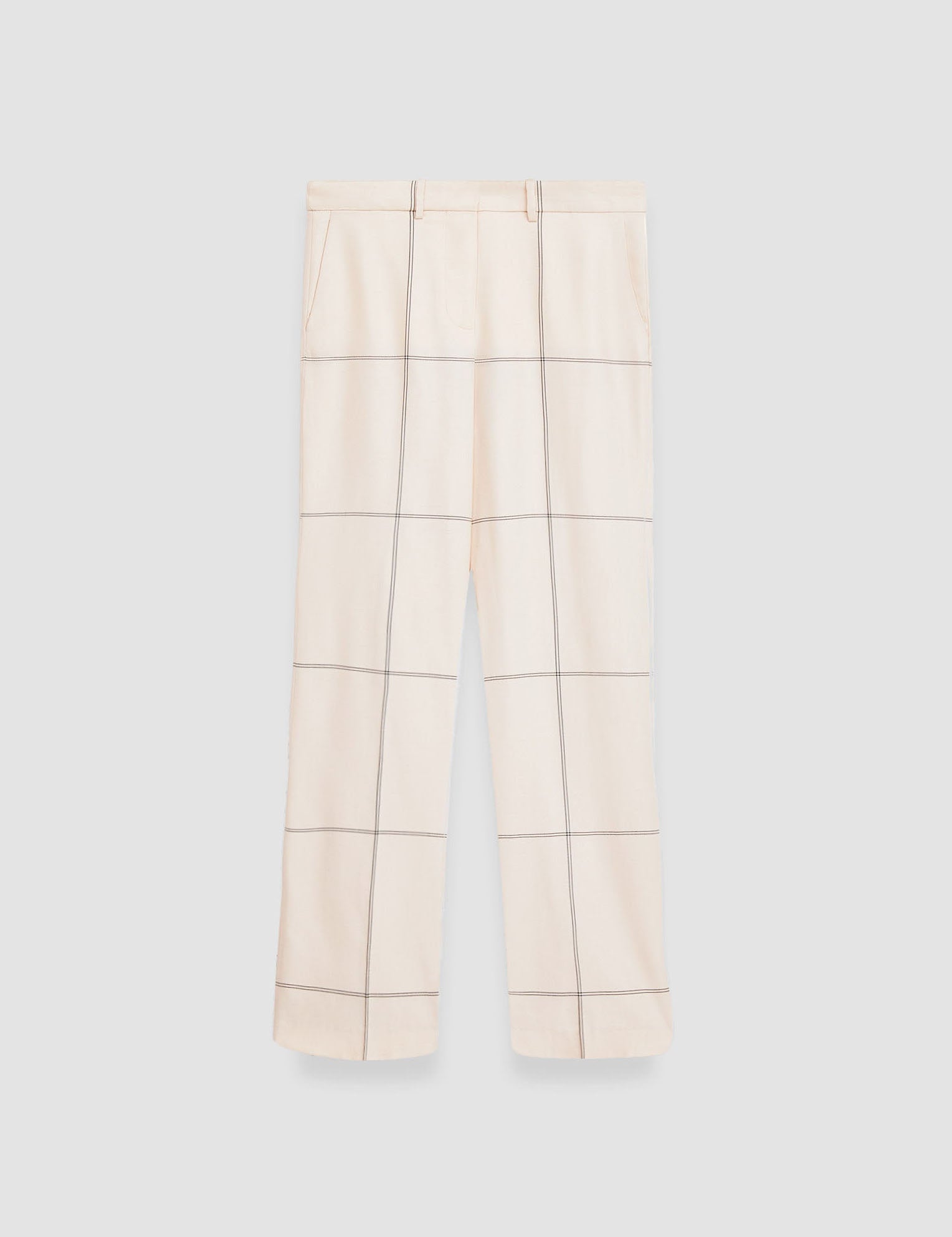 White Wool Tartan Morissey Trousers - Joseph