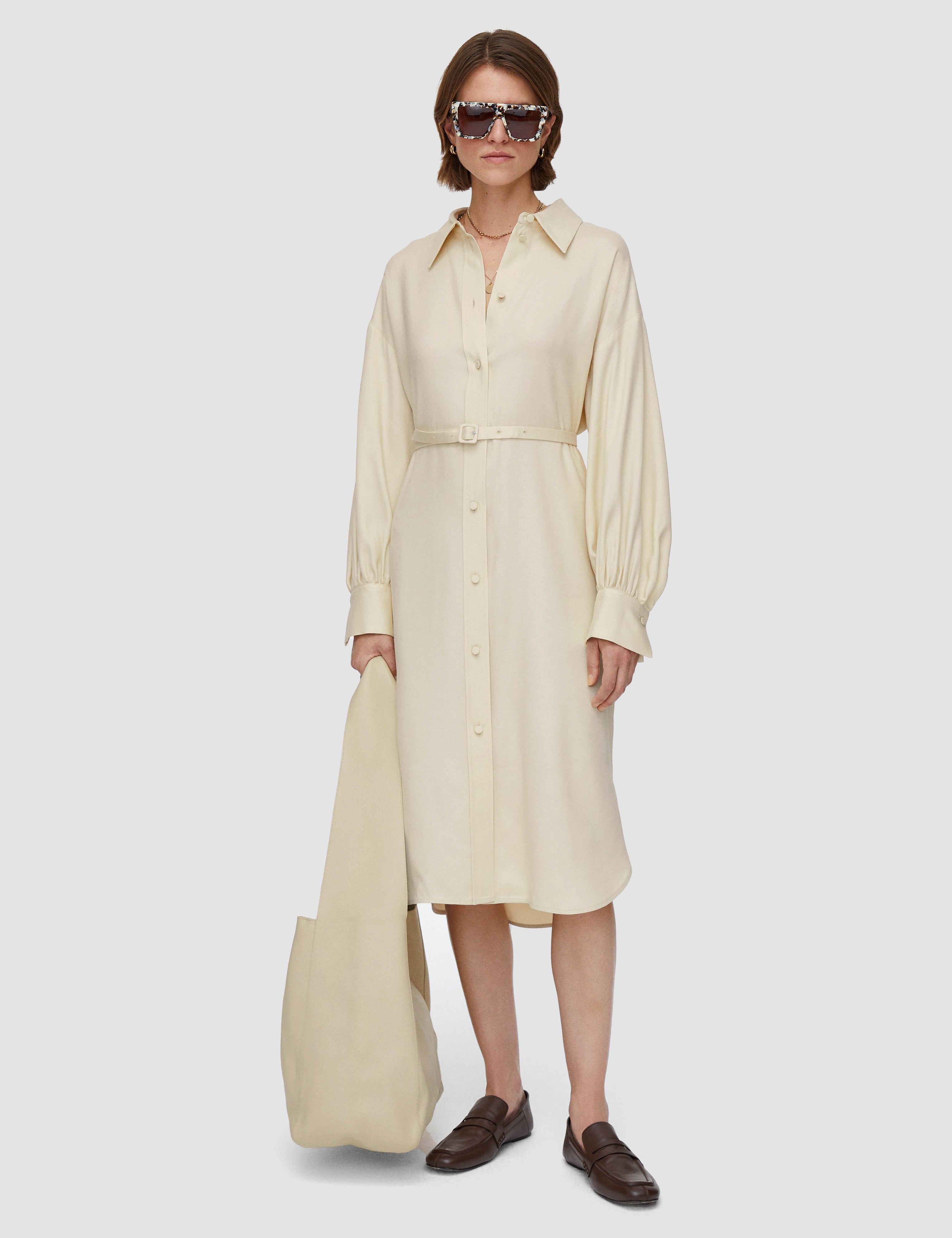 Beige Viscose Twill Floreal Dress - Joseph