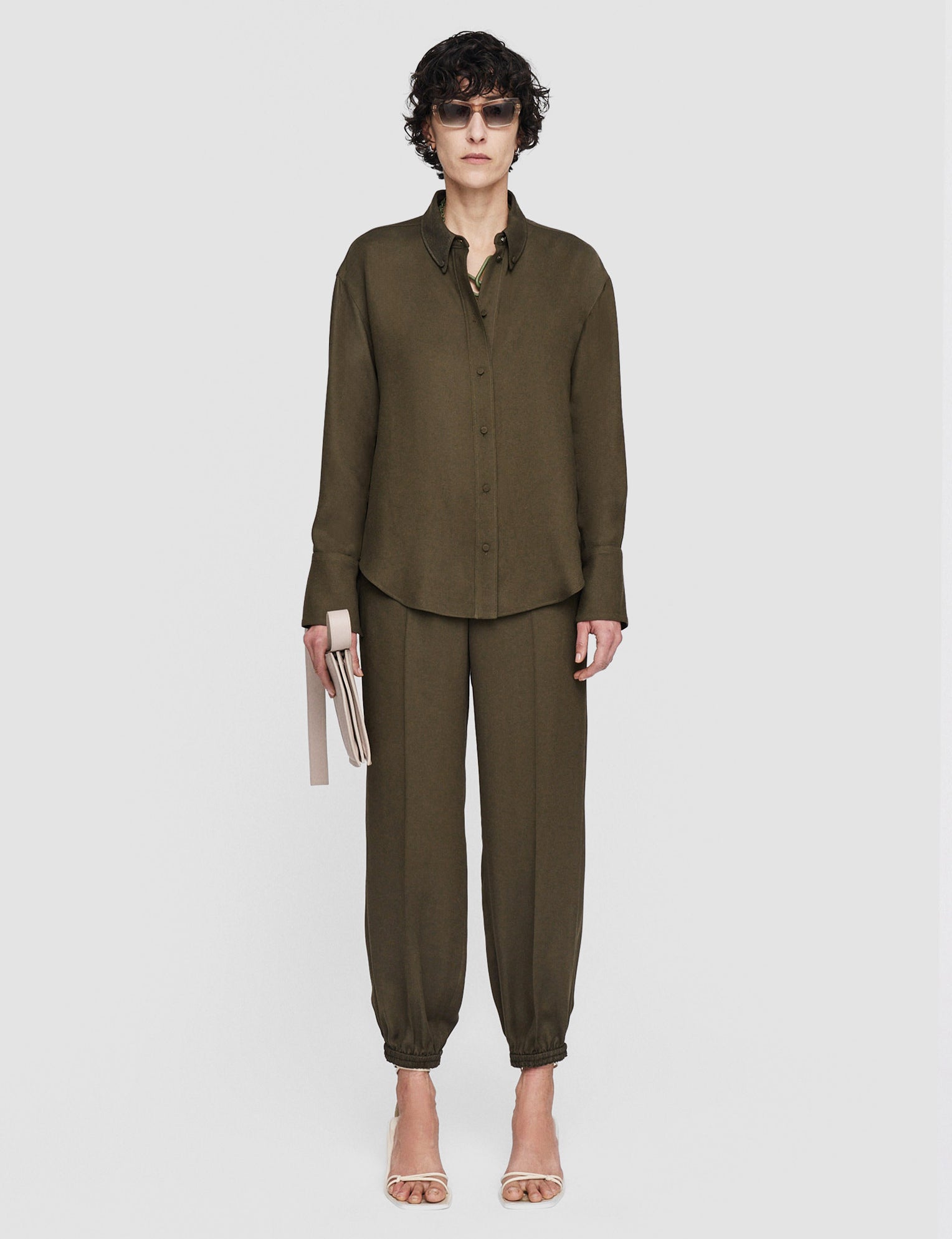 Green Viscose Twill Felicien Blouse - Joseph