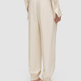 Beige Viscose Twill Taio Trousers - Joseph