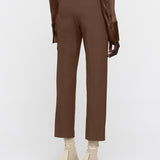 Brown Coleman Gabardine Stretch Trousers - Joseph