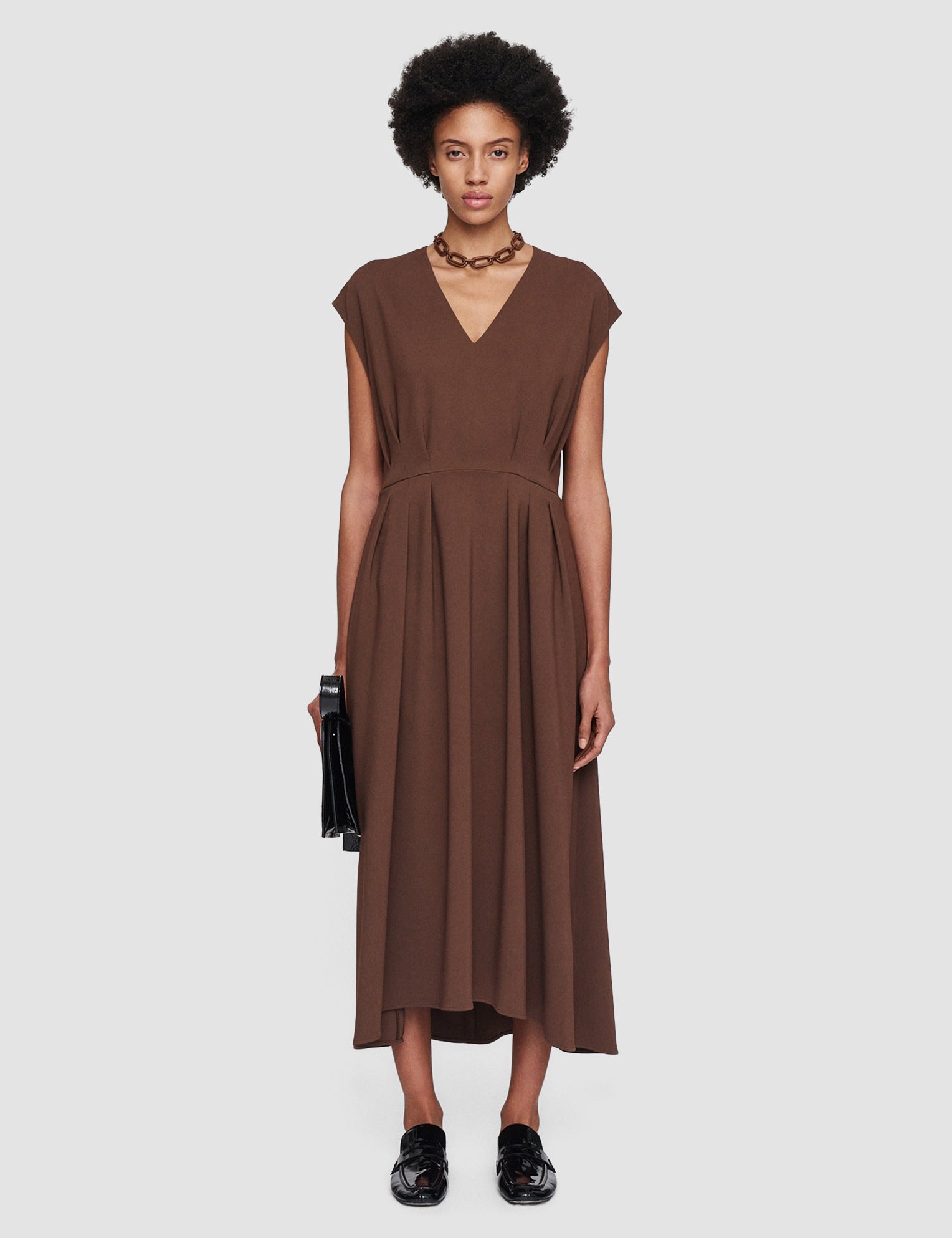 Brown Comfort Cady Turot Dress - Joseph