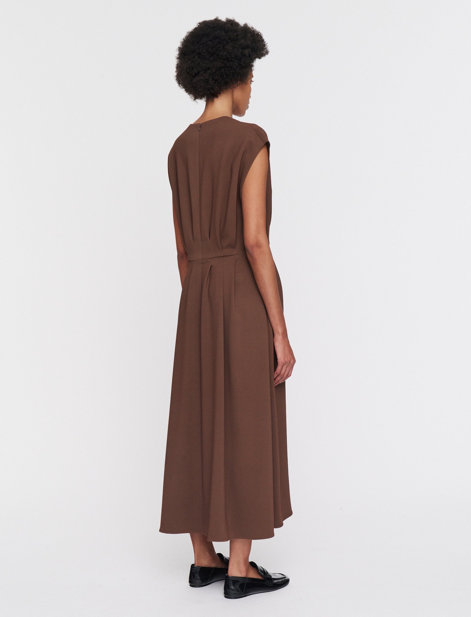 brown-comfort-cady-turot-dress-JOSEPH