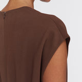 Brown Comfort Cady Turot Dress - Joseph