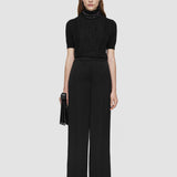 Black Alana Textured Viscose Trousers - Joseph