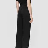 Black Alana Textured Viscose Trousers - Joseph