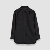 Black Perle Fluid Twill Wool Shirt - Joseph