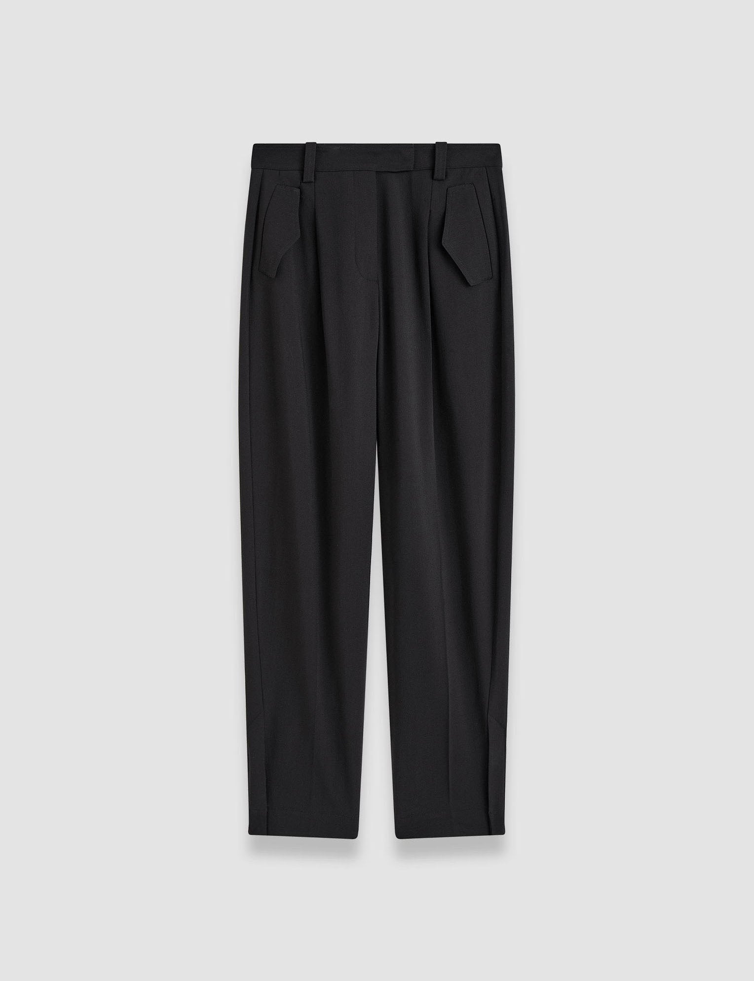 Black Alexis Fluid Twill Wool Trousers - Joseph