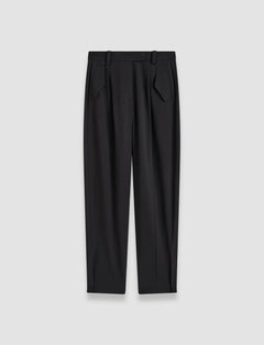 Black Alexis Fluid Twill Wool Trousers - Joseph