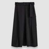 Black Pernette Fluid Twill Wool Skirt - Joseph