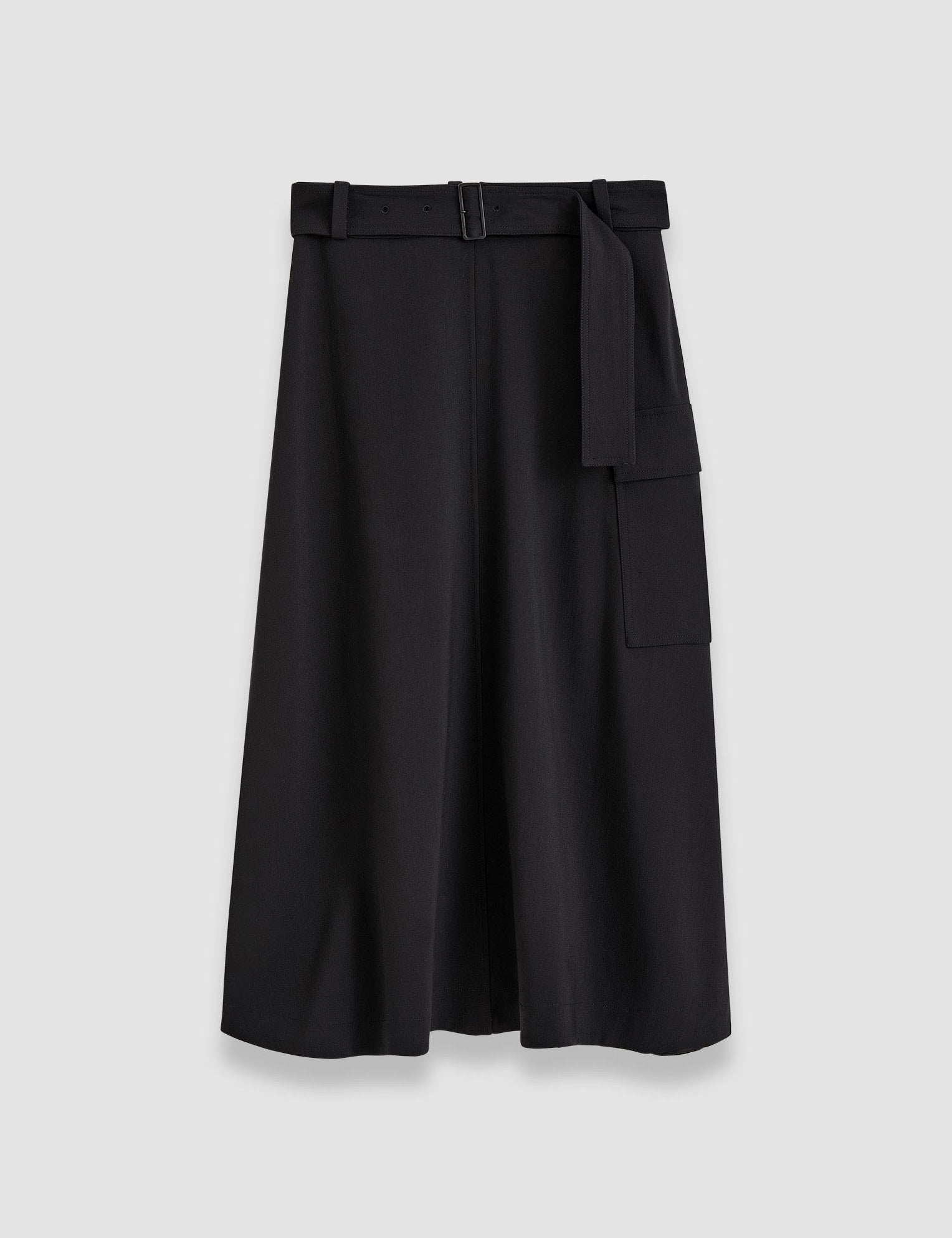 Black Pernette Fluid Twill Wool Skirt - Joseph