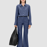 Blue Tafira Gabardine Stretch Trousers - Joseph