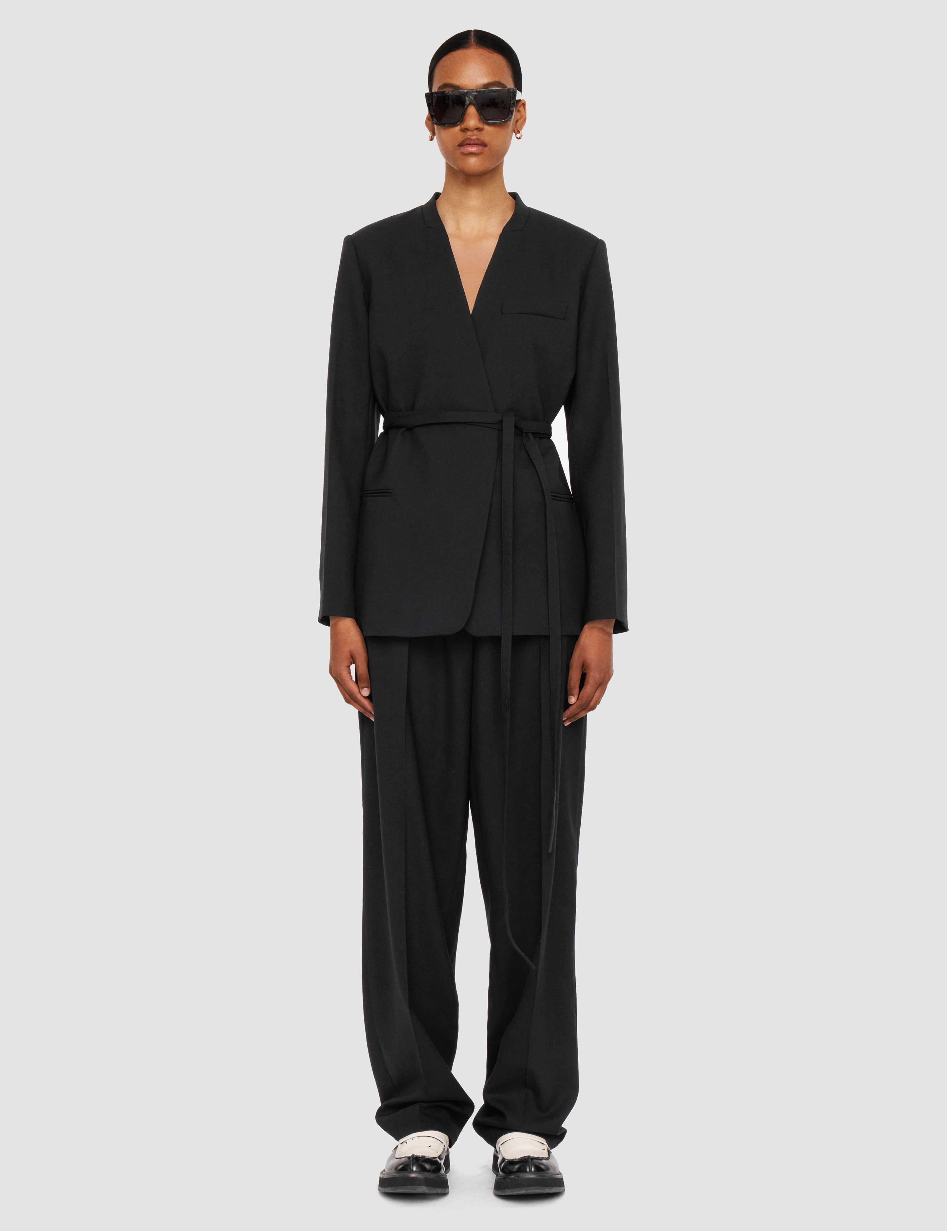 Black Victor Tailoring Crepe Jacket - Joseph