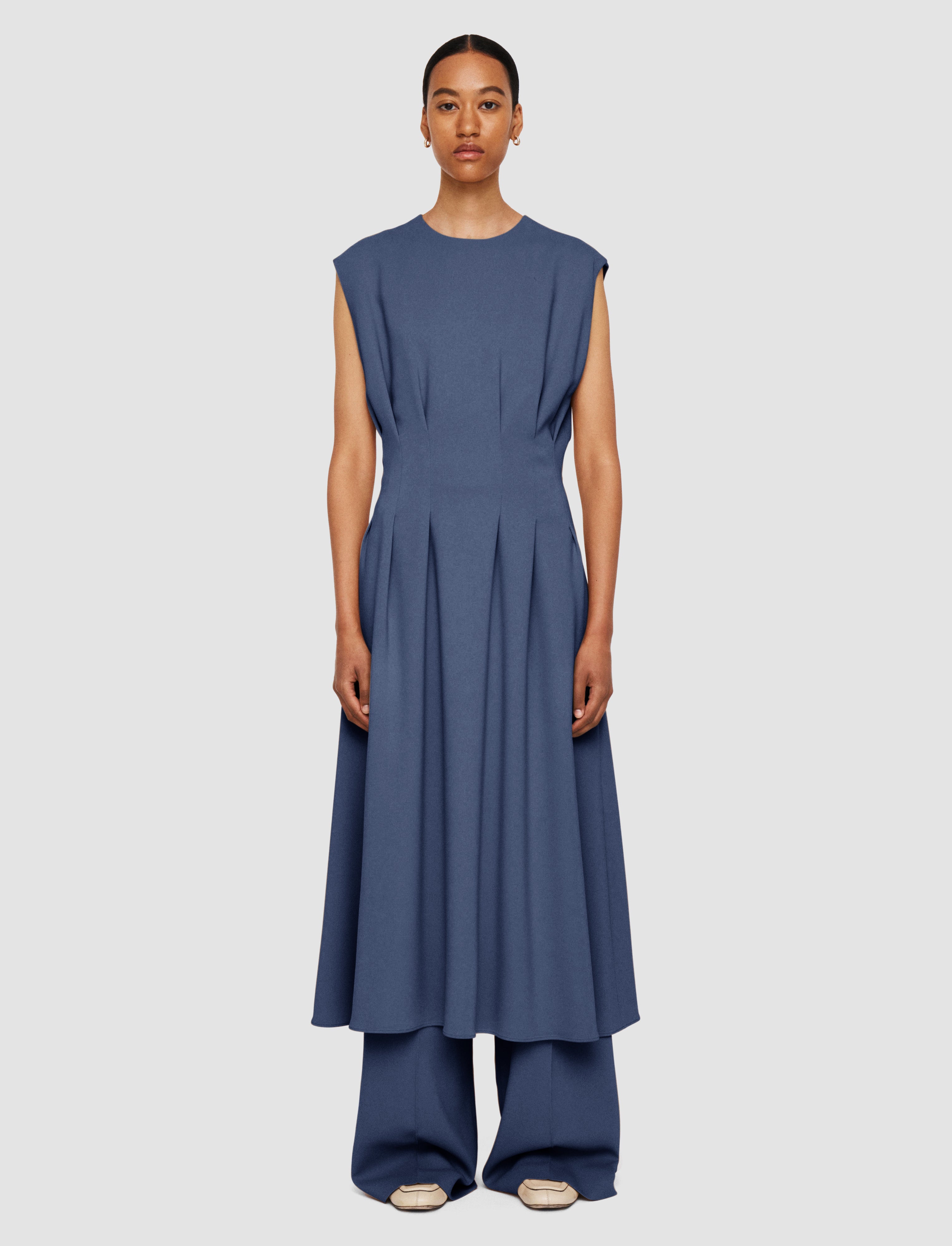 blue-delma-comfort-cady-dress-JOSEPH