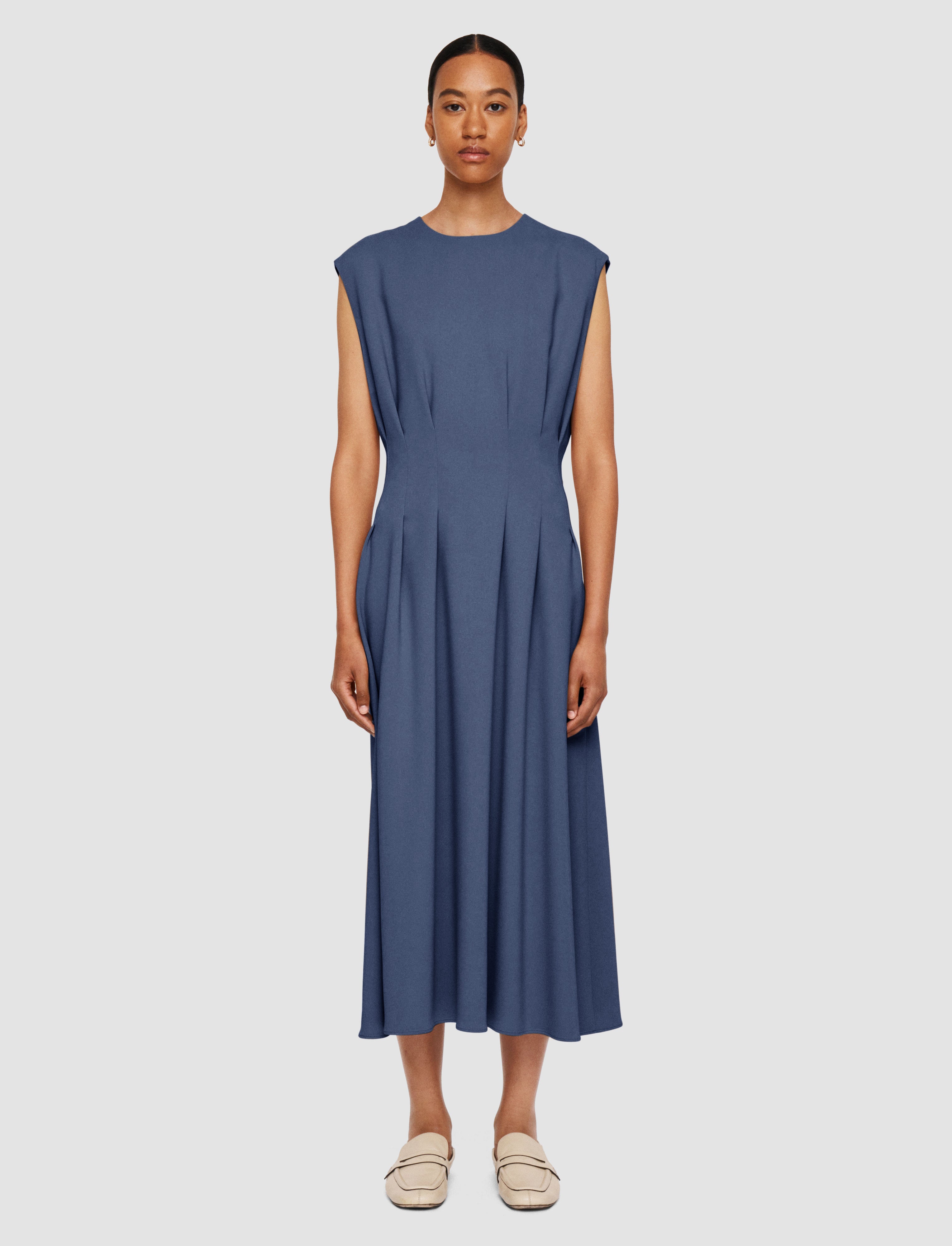 blue-delma-comfort-cady-dress-JOSEPH