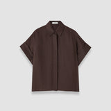 Brown Justi Ramie Voile Shirt - Joseph