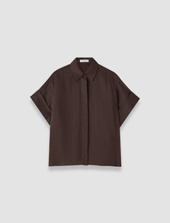 Brown Justi Ramie Voile Shirt - Joseph