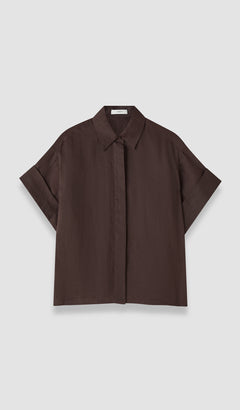 Brown Justi Ramie Voile Shirt - Joseph