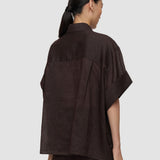Brown Justi Ramie Voile Shirt - Joseph