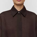 Brown Justi Ramie Voile Shirt - Joseph