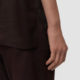 Brown Justi Ramie Voile Shirt - Joseph