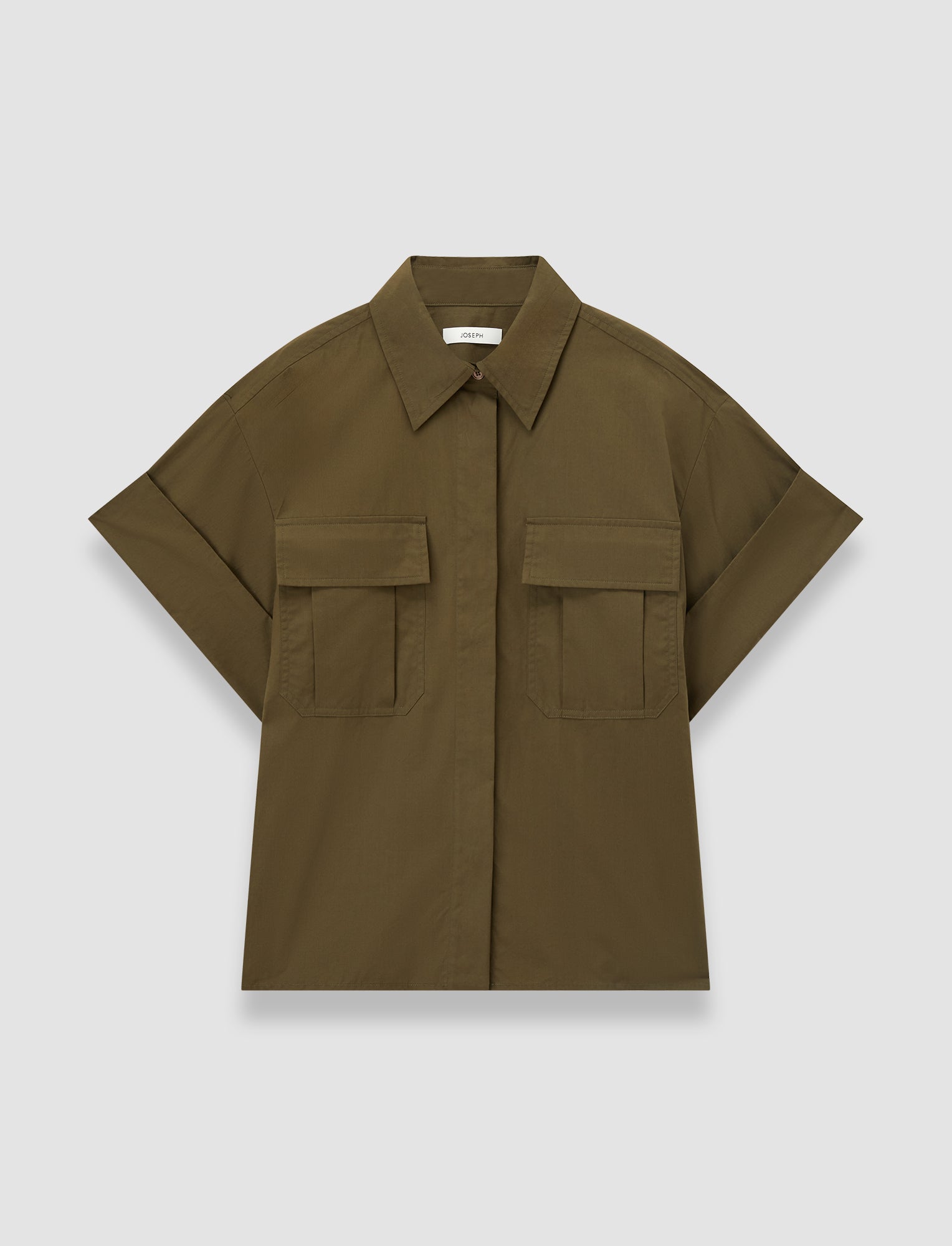 green-justo-poplin-cotton-shirt-JOSEPH