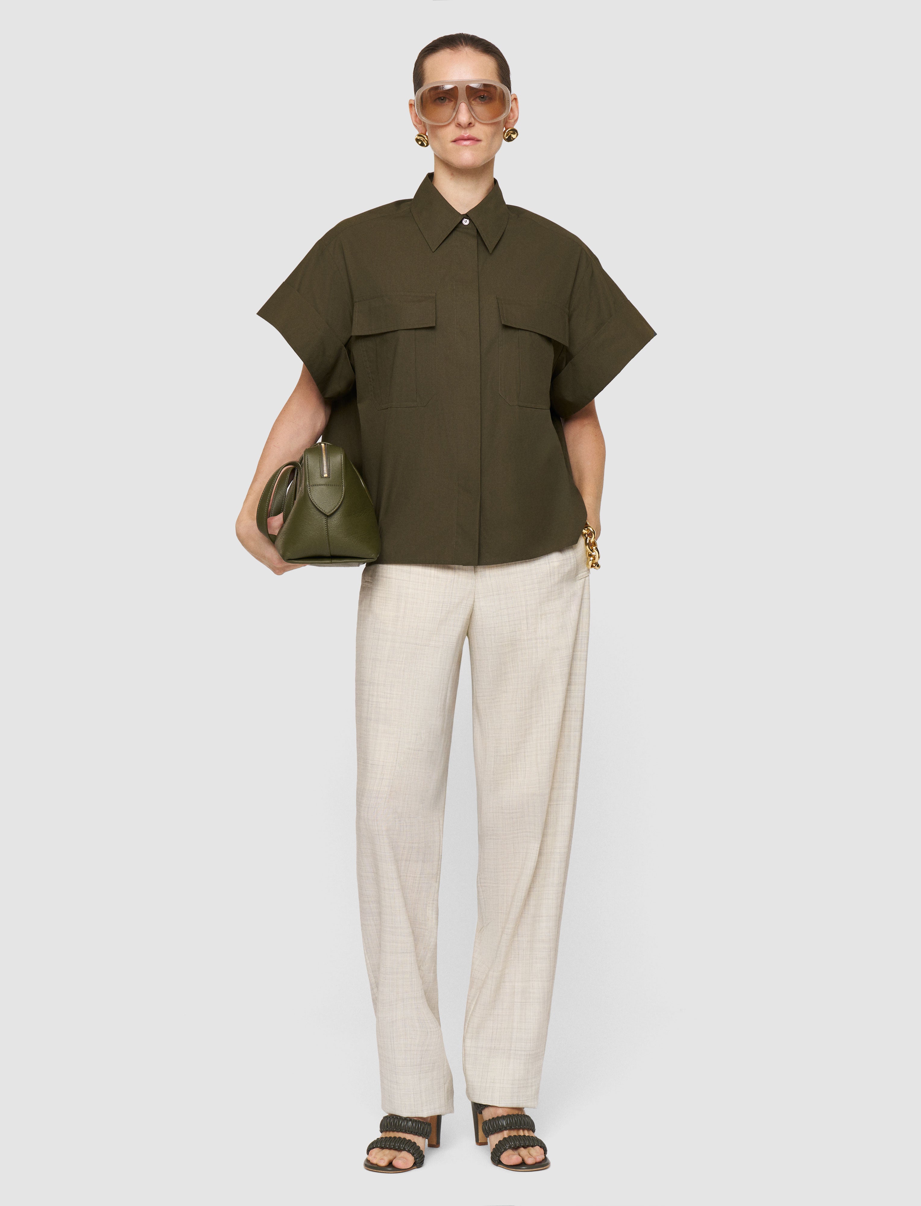 green-justo-poplin-cotton-shirt-JOSEPH