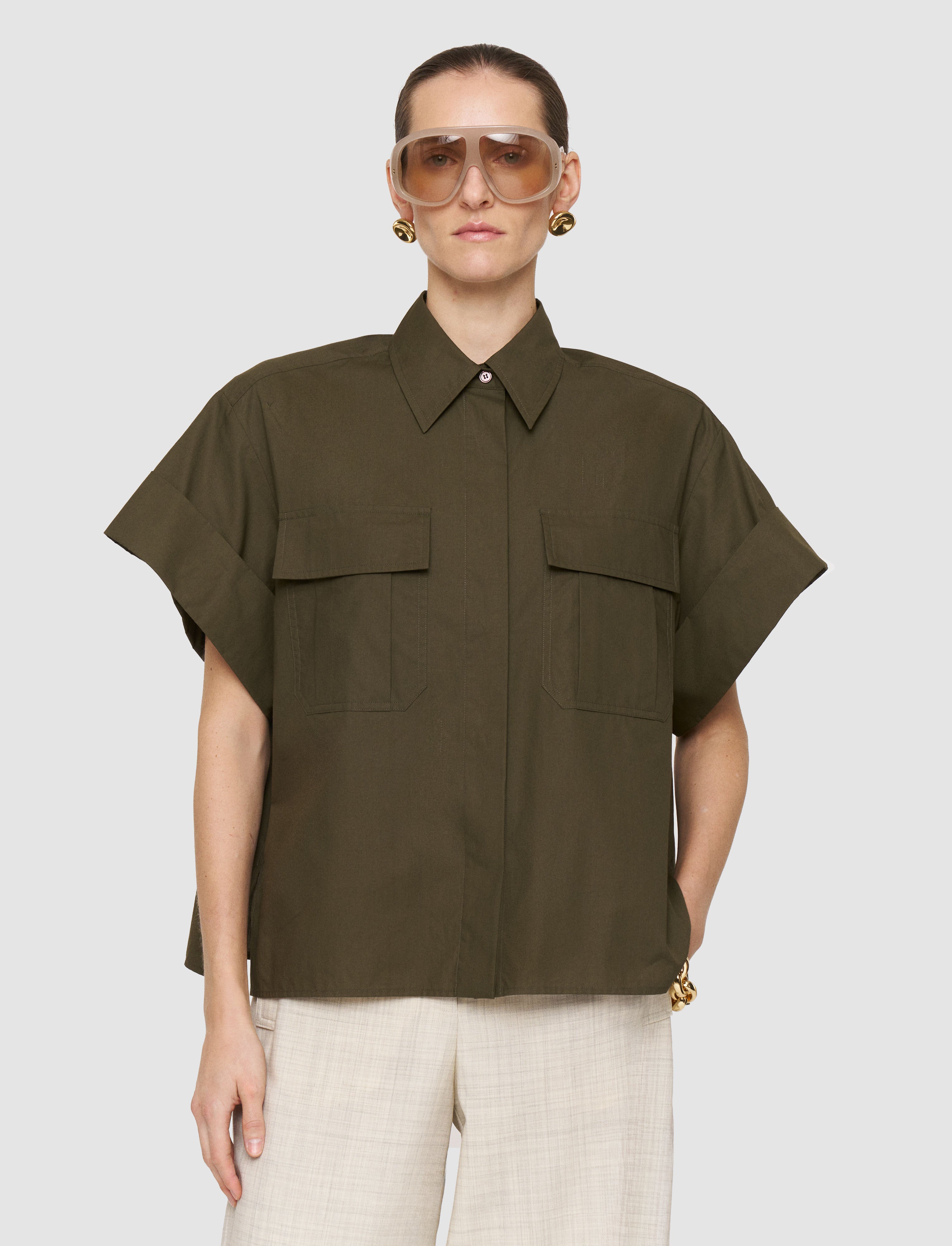 green-justo-poplin-cotton-shirt-JOSEPH