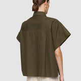 Green Justo Poplin Cotton Shirt - Joseph