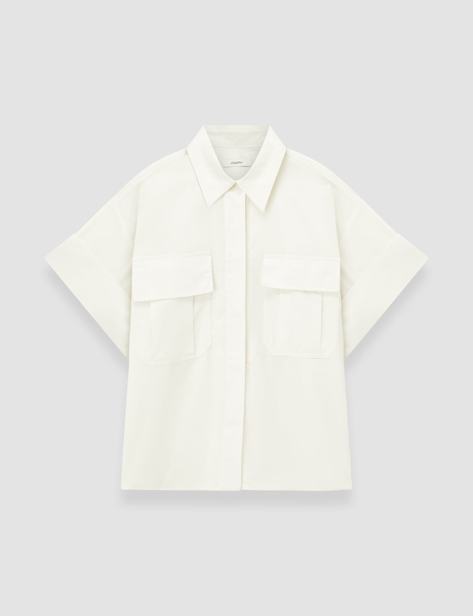 White Justo Poplin Cotton Shirt - Joseph