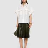 White Justo Poplin Cotton Shirt - Joseph