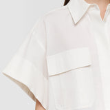 White Justo Poplin Cotton Shirt - Joseph