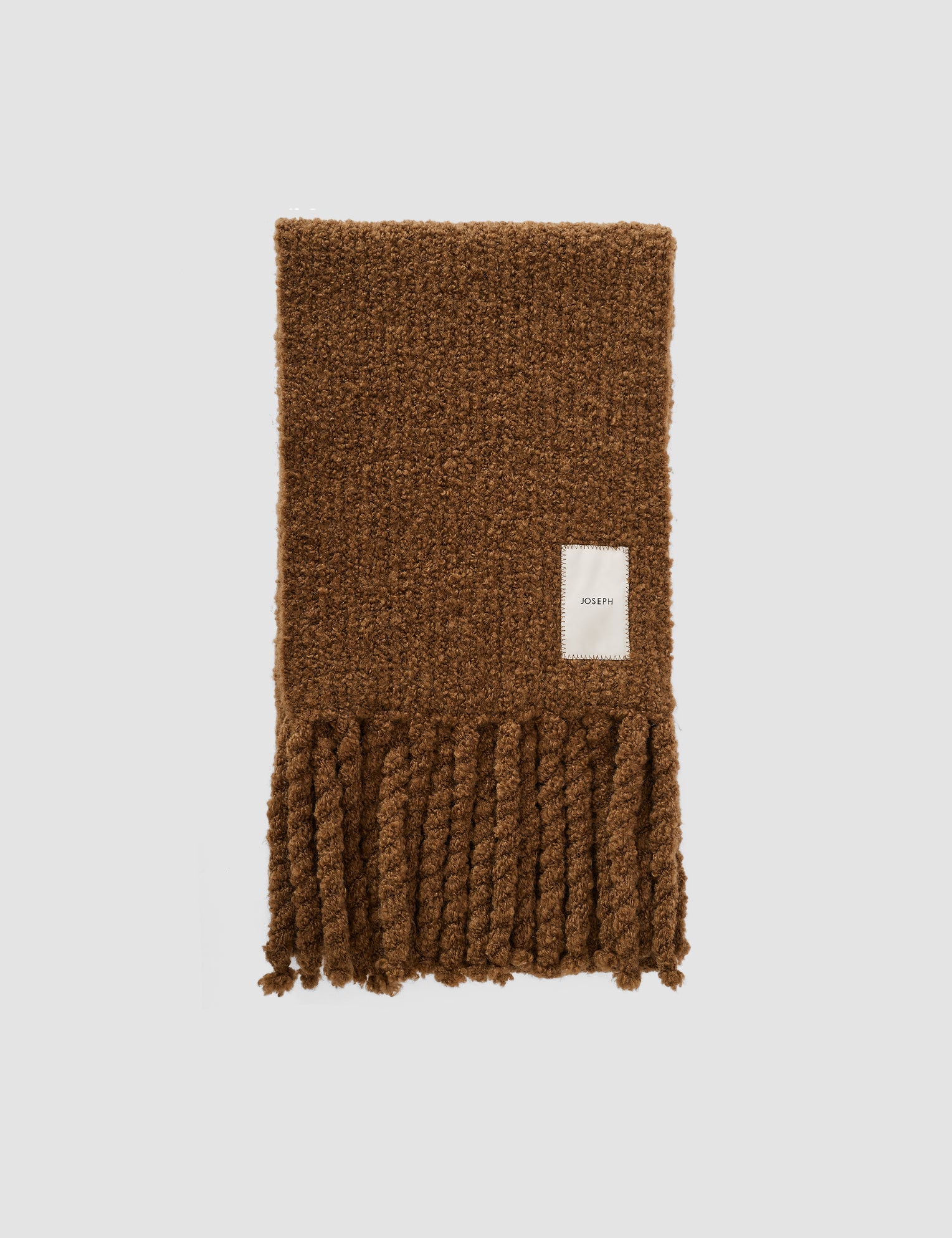 Brown Kai Fluffy Bouclé Scarf - Joseph