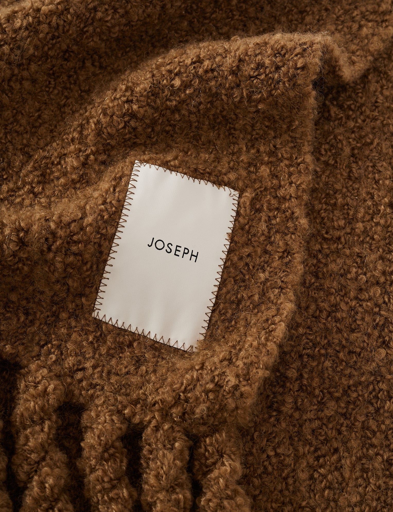 Brown Kai Fluffy Bouclé Scarf - Joseph