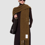 Brown Kai Fluffy Bouclé Scarf - Joseph