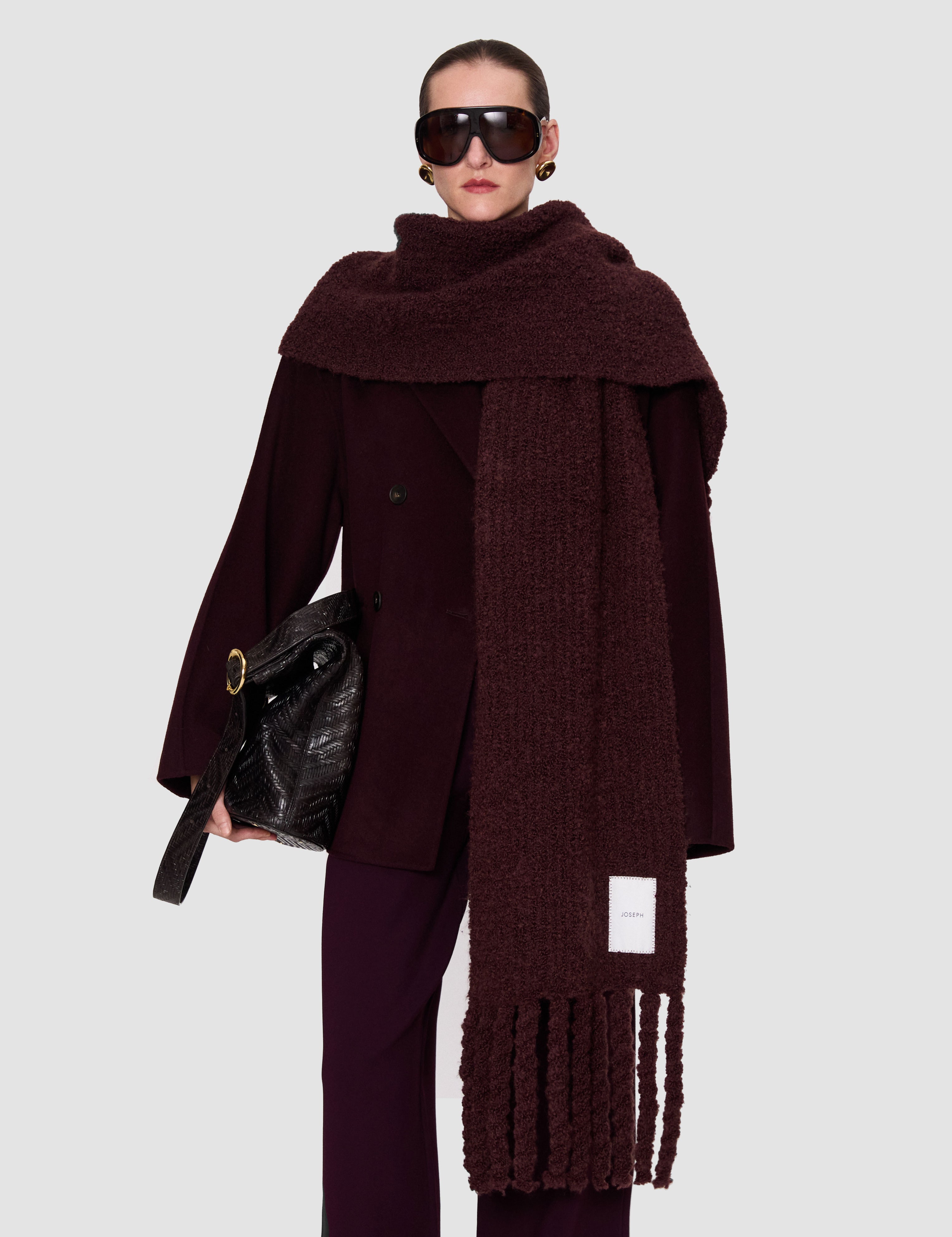 Purple Kai Fluffy Bouclé Scarf - Joseph